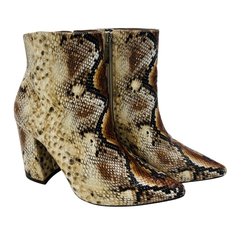 Charles by Charles David Snakeskin Ankle Boots Size 6 Animal Print Chunky